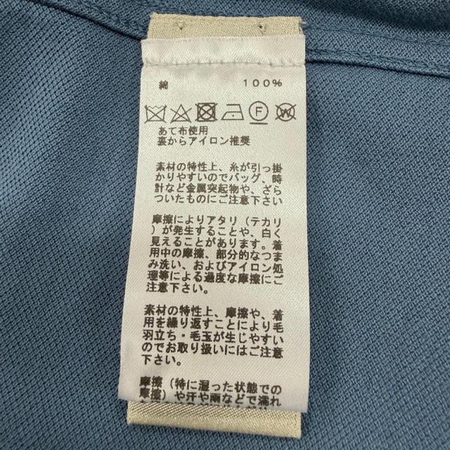 美品▼HERMES エルメス 24SS コットン100% Hロゴ刺繍 ショートスリーブ 半袖ポロシャツ ブルー L イタリア製 正規品 メンズ_7