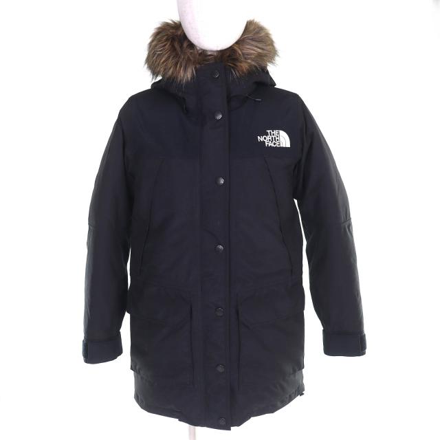 美品△THE NORTH FACE ザ・ノースフェイス NDW91935 Moutain Down Coat マウンテンダウンコート ゴアテックス ロゴ ブラック S 正規品
