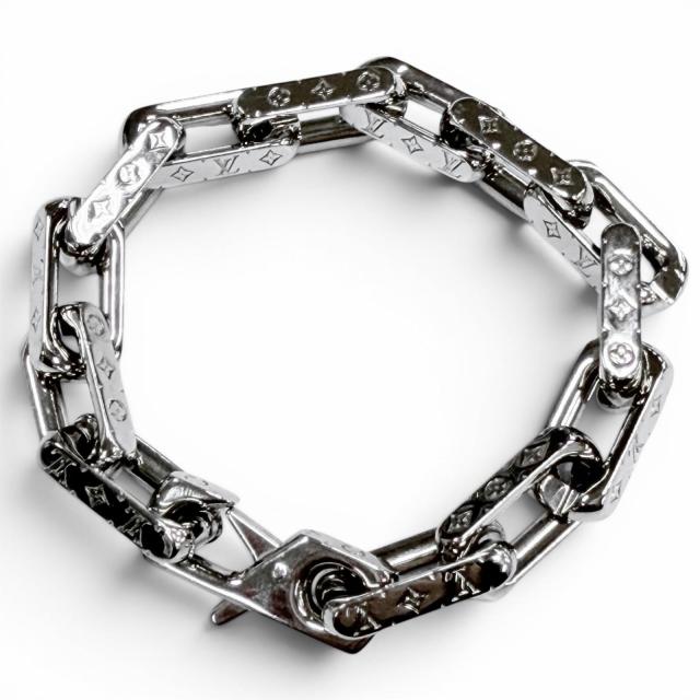 極美品□LOUIS VUITTON ルイヴィトン 2020年製 M64223 ブレスレット・チェーンモノグラム コリエ シルバー M イタリア製 箱・保存袋付き