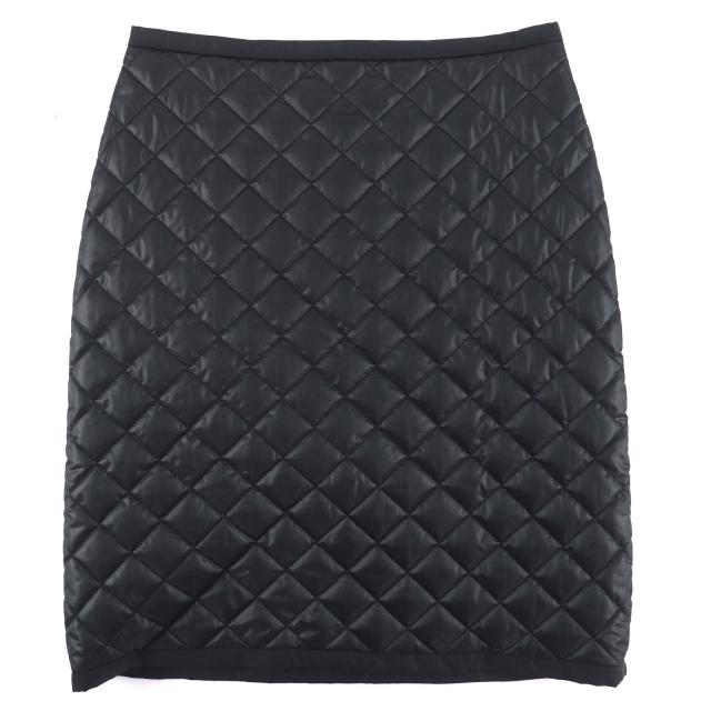 極美品☆LOUIS VUITTON ルイヴィトン 23AW 中綿入り キルティングスカート タイトスカート ブラック 34 イタリア製 正規品 レディース