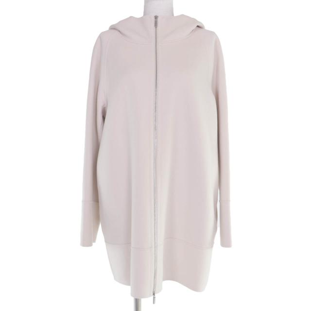 極美品☆S MaxMara DESIGN FOR EASY LIVING エス マックスマーラ 908601036 ウール100％ フード付 ZIP UP コート アイボリー 44 正規品