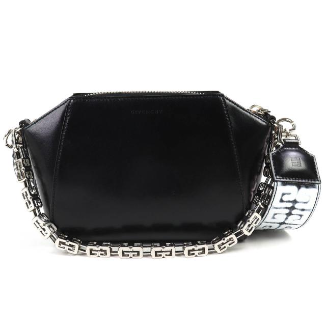 美品△GIVENCHY ジバンシィ BB50LXB1AB アンティゴナ XS 4Gプリント グラフィティ チェーン付き 2WAY レザー ショルダーバッグ ブラック