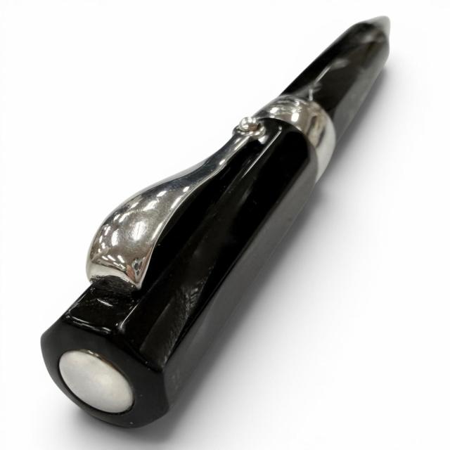 良品□Montegrappa モンテグラッパ シンフォニー ツイスト ボールペン ステーショナリー 筆記用具 ブラック シルバー メンズ レディース_1