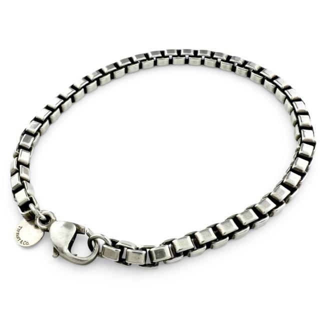 美品▲TIFFANY&amp;Co. ティファニー ベネチアン ブレスレット アクセサリー SV925 全長19cm シルバー 重量15.5g メンズ
