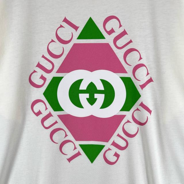 極美品▲GUCCI グッチ 717422 コットン100％ インターロッキングG 半袖Ｔシャツ ホワイト S 箱付き イタリア製 正規品 メンズ_4