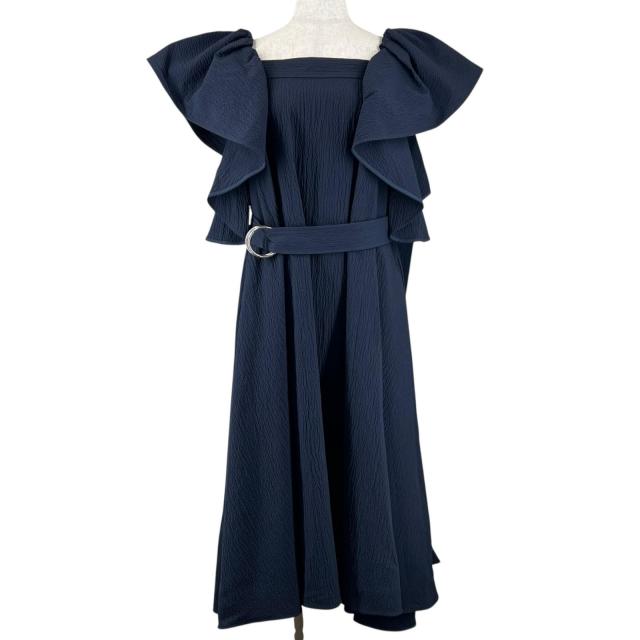 極美品▲ADEAM アディアム 2023年製 43689 VACATION DRESS ロング ワンピース ドレス ネイビー XS 正規品 レディース 定価143000円