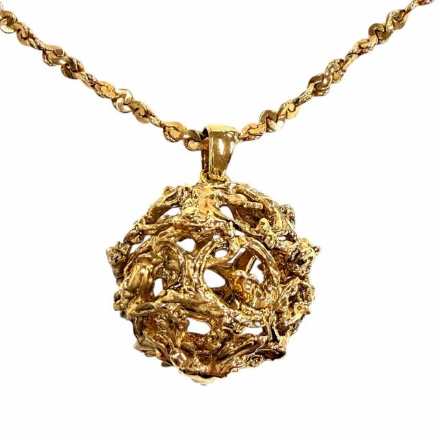 美品◇YVES SAINT LAURENT イヴ・サンローラン ヴィンテージ ボール ネックレス ペンダント アクセサリー ゴールド レディース
