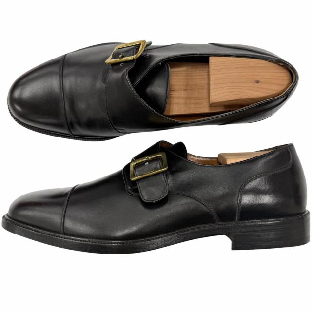 極美品□Salvatore Ferragamo サルヴァトーレフェラガモ レザー キャップトゥ シングルモンクストラップ ドレスシューズ 7 EE イタリア製_3