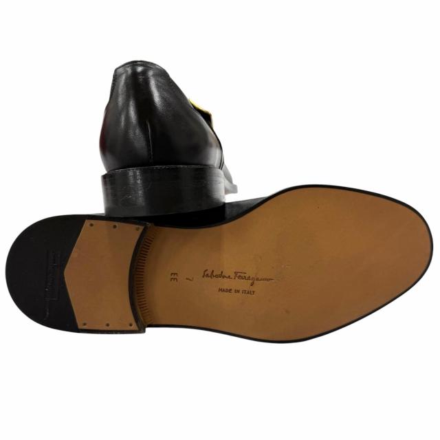 極美品□Salvatore Ferragamo サルヴァトーレフェラガモ レザー キャップトゥ シングルモンクストラップ ドレスシューズ 7 EE イタリア製_4
