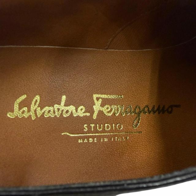 極美品□Salvatore Ferragamo サルヴァトーレフェラガモ レザー キャップトゥ シングルモンクストラップ ドレスシューズ 7 EE イタリア製_6