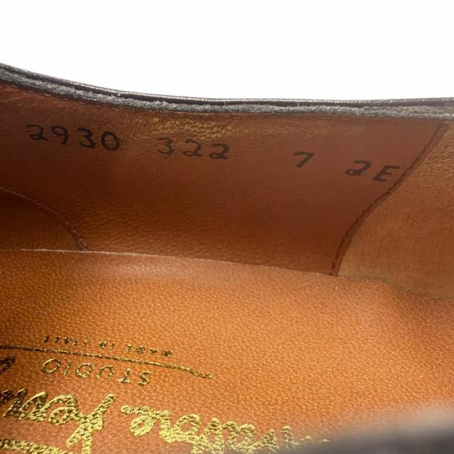 極美品□Salvatore Ferragamo サルヴァトーレフェラガモ レザー キャップトゥ シングルモンクストラップ ドレスシューズ 7 EE イタリア製_7