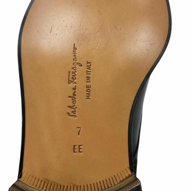 極美品□Salvatore Ferragamo サルヴァトーレフェラガモ レザー キャップトゥ シングルモンクストラップ ドレスシューズ 7 EE イタリア製_8
