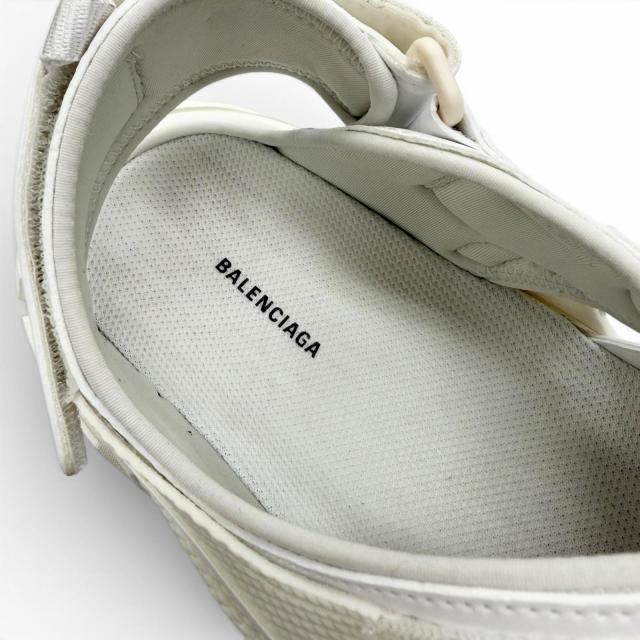 極美品▼BALENCIAGA バレンシアガ 617542 Track トラック レザー ラバー ロゴ ベルクロストラップ サンダル ホワイト 29 メンズ_8