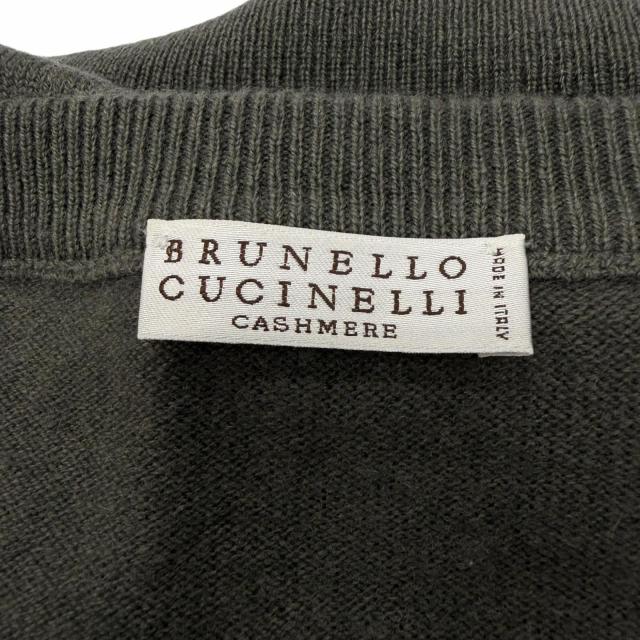 極美品▽Brunello Cucinelli ブルネロクチネリ カシミヤ100% Vネック