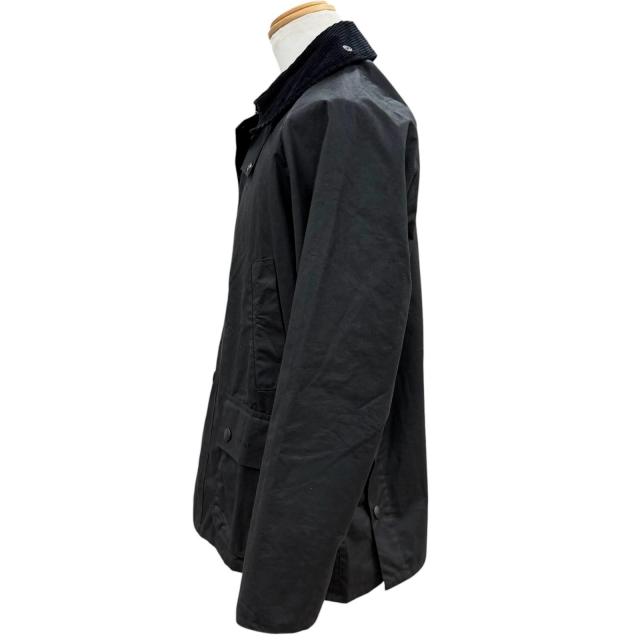 美品▼Barbour バブアー 25AW 252MWX0018 BEDALE 襟コーデュロイ ロゴ刺繍 WZIPUP ワックスジャケット ブラック 38 UK製 正規品 メンズ_2