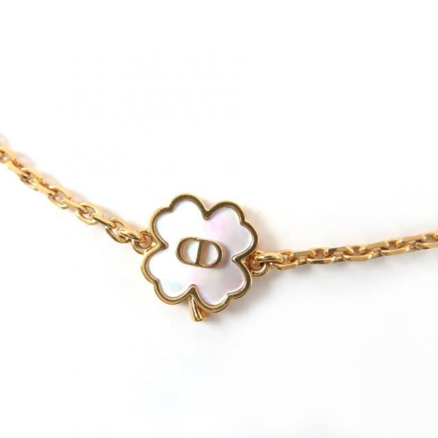 美品☆Christian Dior クリスチャンディオール N3480WOMMP Dior Destiny マザーオブパール スター・クローバー ネックレス ゴールド_3
