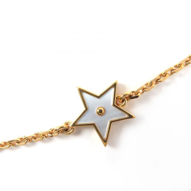 美品☆Christian Dior クリスチャンディオール N3480WOMMP Dior Destiny マザーオブパール スター・クローバー ネックレス ゴールド_4