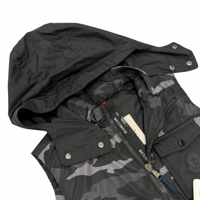 未使用品△MONCLER モンクレール DRUMS GILET カモフラージュ柄 迷彩柄 ダウンベスト ブラック グレー 8anni 130cm 正規品 キッズ_3