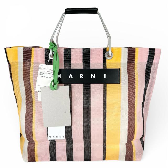 未使用品▲MARNI マルニ SHMHR08A01 フラワーカフェ マルニマーケット ストライプ ハンドバッグ マルチカラー UNI 正規品 レディース