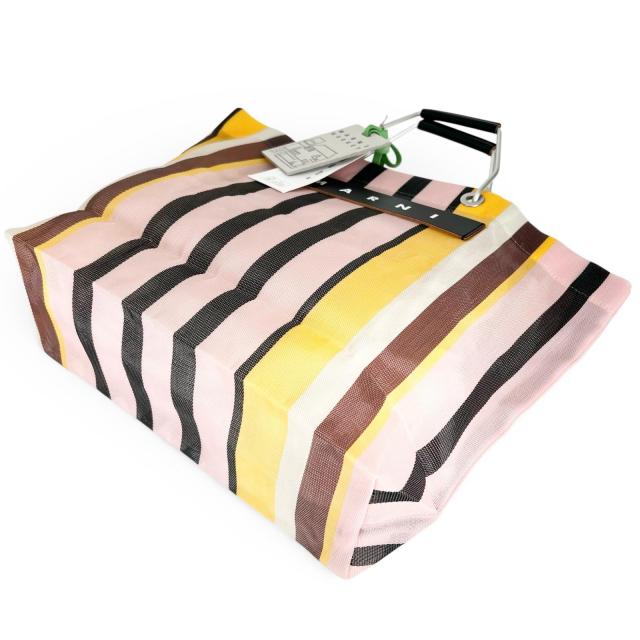 未使用品▲MARNI マルニ SHMHR08A01 フラワーカフェ マルニマーケット ストライプ ハンドバッグ マルチカラー UNI 正規品 レディース_5