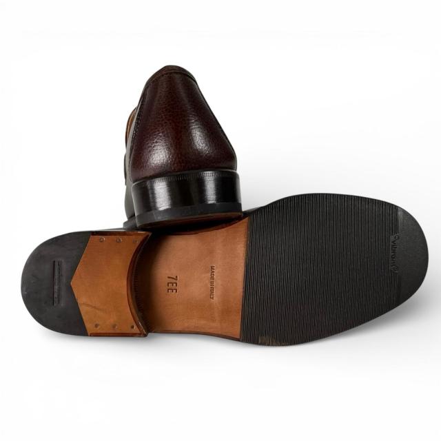 未使用品▲Salvatore Ferragamo サルヴァトーレフェラガモ FROM ダブルガンチーニ レザー ローファー ブラウン 7 EE 箱・保存袋付 メンズ_7