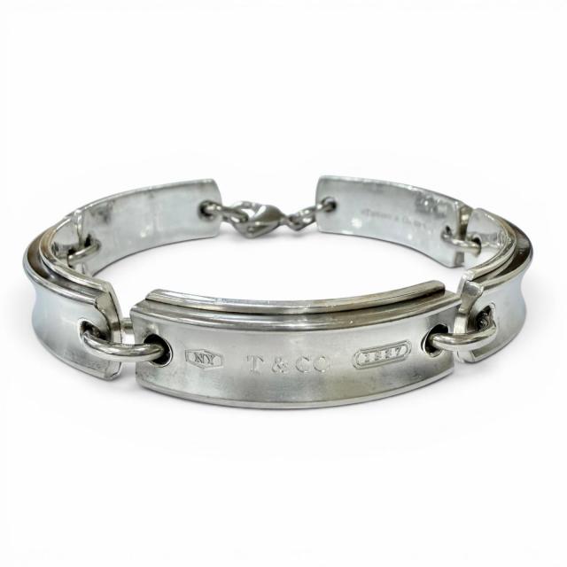 美品◇TIFFANY&amp;Co. ティファニー 1837 プレートリンク 925 TI ブレスレット アクセサリー シルバー 重量41.77g レディース ユニセックス