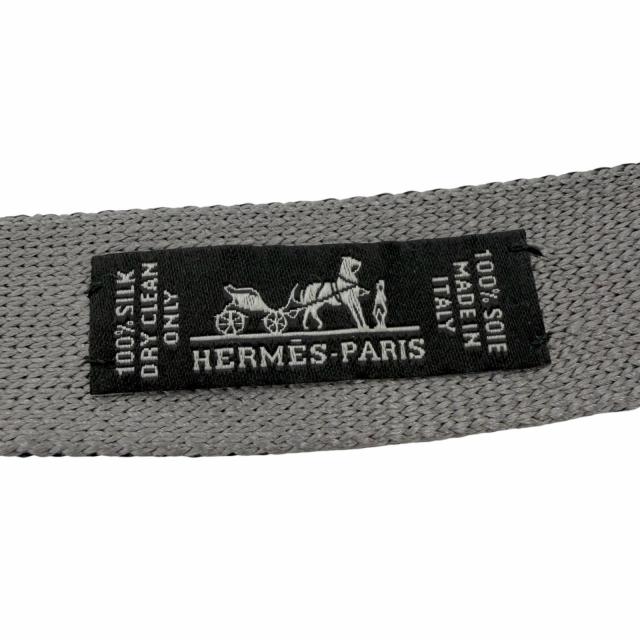 極美品□HERMES エルメス シルク100％ Hロゴ刺繍 エンブロイダリー