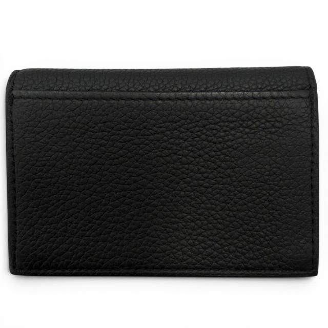 極美品□FENDI フェンディ レザー ロゴ金具 二つ折り 名刺入れ カード