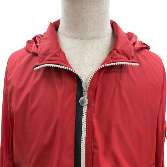 極美品□MONCLER モンクレール KERALLE GIUBBOTTO ロゴワッペン フーデッド ブルゾンジャケット ウィンドブレーカー レッド 3 正規品_1