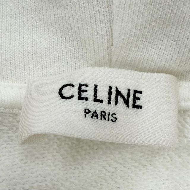 極美品□CELINE セリーヌ 22AW 2Y753670Q グラデーションロゴ ルーズフーディー プルオーバーパーカー ホワイト S イタリア製 正規品_4