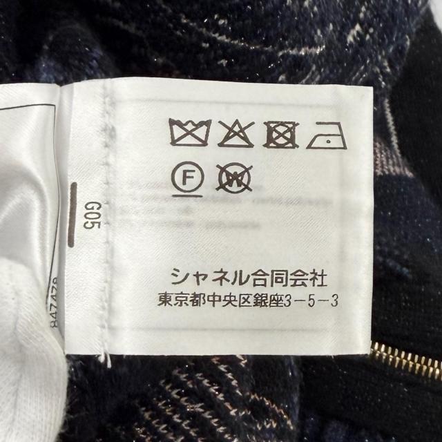 極美品★CHANEL シャネル 21A P71031 カシミヤ シルク混 総柄 ラメ サイドZIP 長袖 ニット マルチ 36 イタリア製 正規品 レディース_9