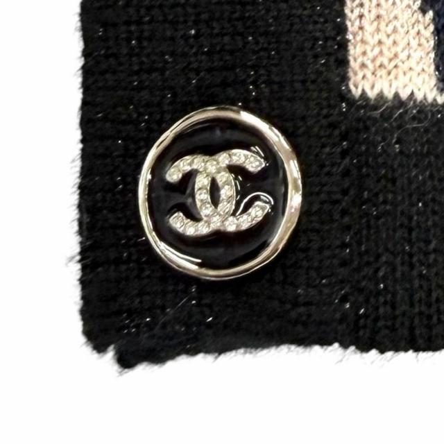 極美品★CHANEL シャネル 21A P71031 カシミヤ シルク混 総柄 ラメ サイドZIP 長袖 ニット マルチ 36 イタリア製 正規品 レディース_4