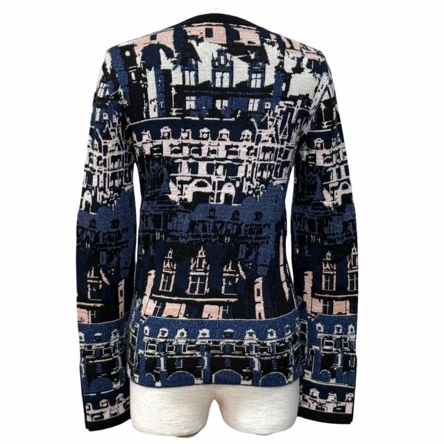 極美品★CHANEL シャネル 21A P71031 カシミヤ シルク混 総柄 ラメ サイドZIP 長袖 ニット マルチ 36 イタリア製 正規品 レディース_2