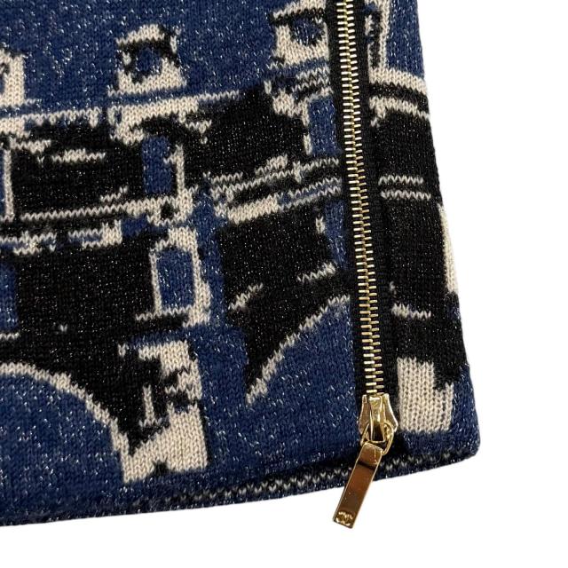 極美品★CHANEL シャネル 21A P71031 カシミヤ シルク混 総柄 ラメ サイドZIP 長袖 ニット マルチ 36 イタリア製 正規品 レディース_5