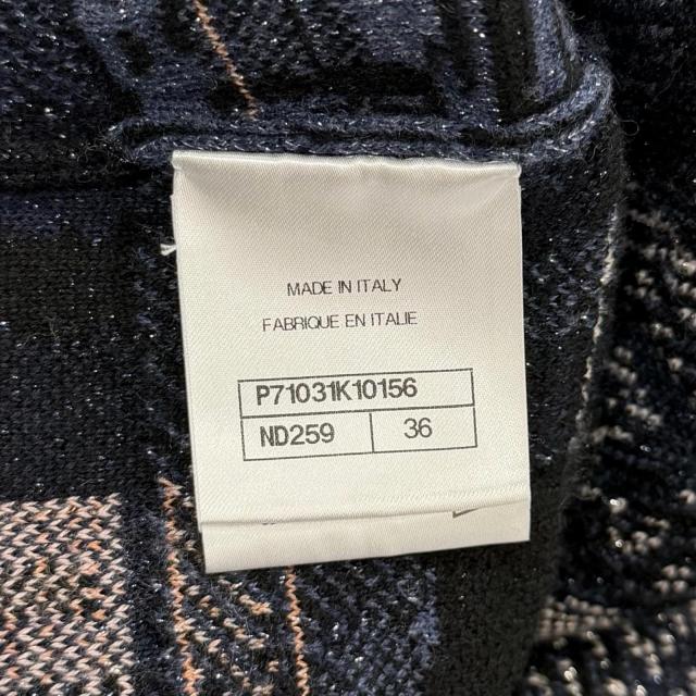 極美品★CHANEL シャネル 21A P71031 カシミヤ シルク混 総柄 ラメ サイドZIP 長袖 ニット マルチ 36 イタリア製 正規品 レディース_7