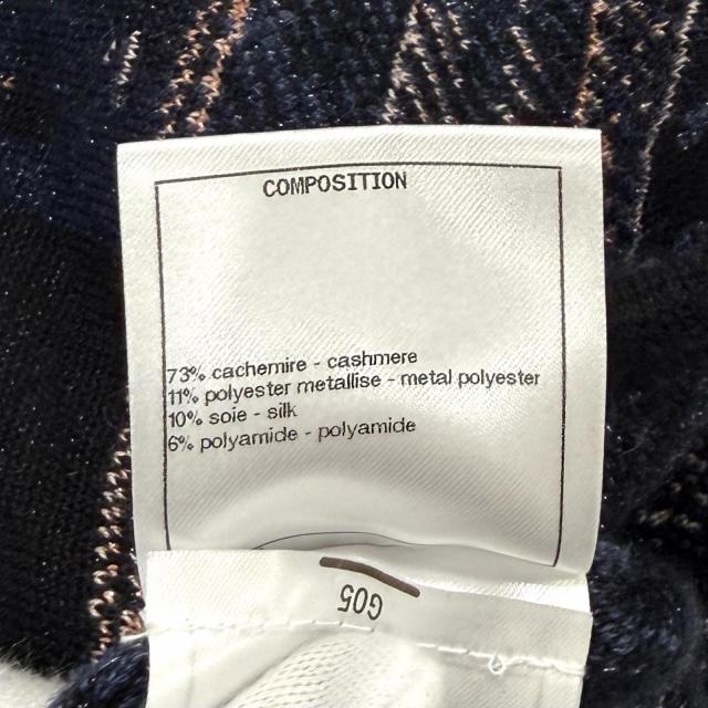 極美品★CHANEL シャネル 21A P71031 カシミヤ シルク混 総柄 ラメ サイドZIP 長袖 ニット マルチ 36 イタリア製 正規品 レディース_8