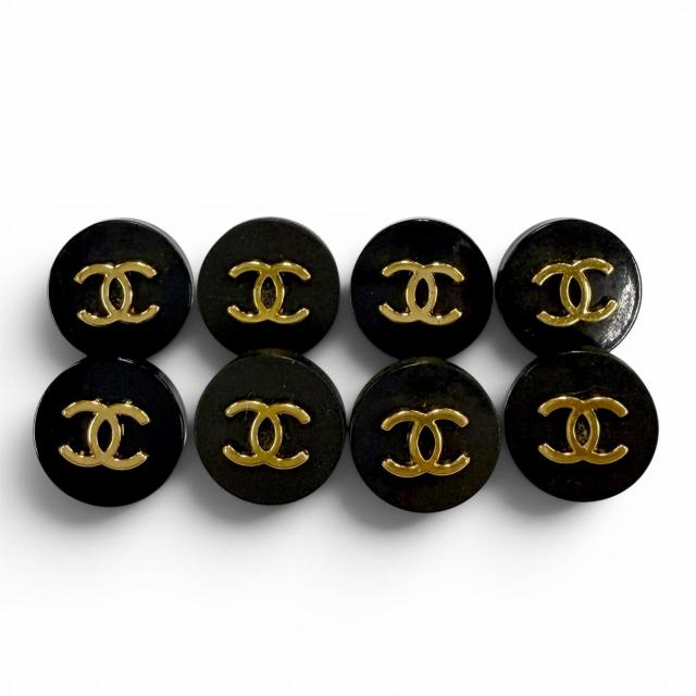 美品△CHANEL シャネル ヴィンテージ ココマークボタン 合計8個 ブラック ゴールド レディース オススメ◎