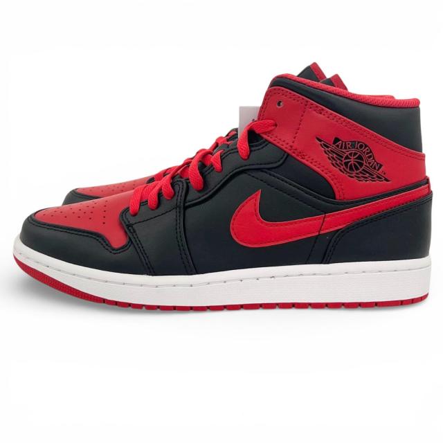 未使用品▲NIKE ナイキ DQ8426-060 AIR JORDAN 1 MID レザー ハイカットスニーカー ブラック レッド 27.5 箱付き メンズ_3