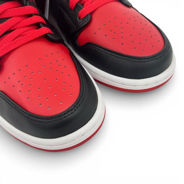 未使用品▲NIKE ナイキ DQ8426-060 AIR JORDAN 1 MID レザー ハイカットスニーカー ブラック レッド 27.5 箱付き メンズ_6