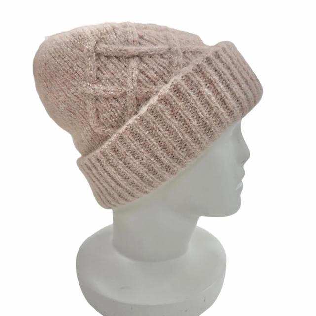 極美品◇MONCLER モンクレール 2025年製 BERRETTO TRICOT アルパカ混 ロゴワッペン シルバーラメ ニット帽 ニットキャップ ピンク 正規品_3