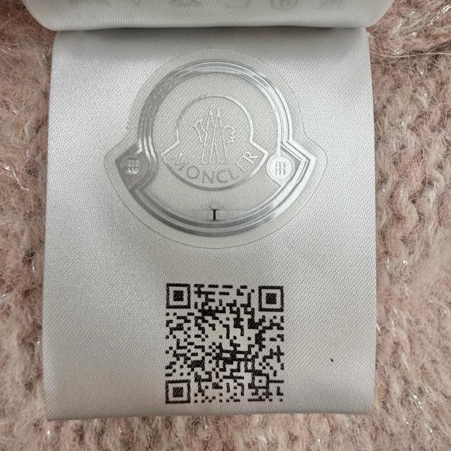 極美品◇MONCLER モンクレール 2025年製 BERRETTO TRICOT アルパカ混 ロゴワッペン シルバーラメ ニット帽 ニットキャップ ピンク 正規品_8