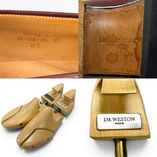 美品★J.M WESTON ジェイエムウエストン 302432 180 シグニチャーローファー 純正シューツリー付 レザー ローファー ボルドー 2.5E_8