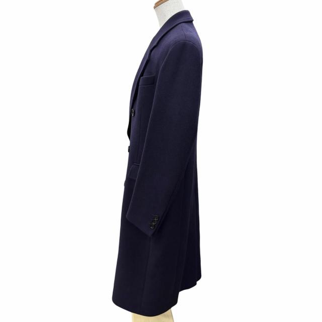 美品□HUGO BOSS ヒューゴボス ダブルブレスト チェスターコート ロングコート パープル 52 正規品 メンズオススメ◎ ハンガー付き_2
