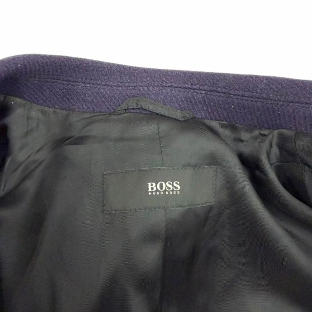 美品□HUGO BOSS ヒューゴボス ダブルブレスト チェスターコート ロングコート パープル 52 正規品 メンズオススメ◎ ハンガー付き_6
