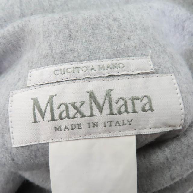 極美品☆Max Mara マックスマーラ 10110151 CUCITO A MANO アンゴラ混 白タグ リバーシブル ベルト付 コート グレー ブルー 40 正規品_8