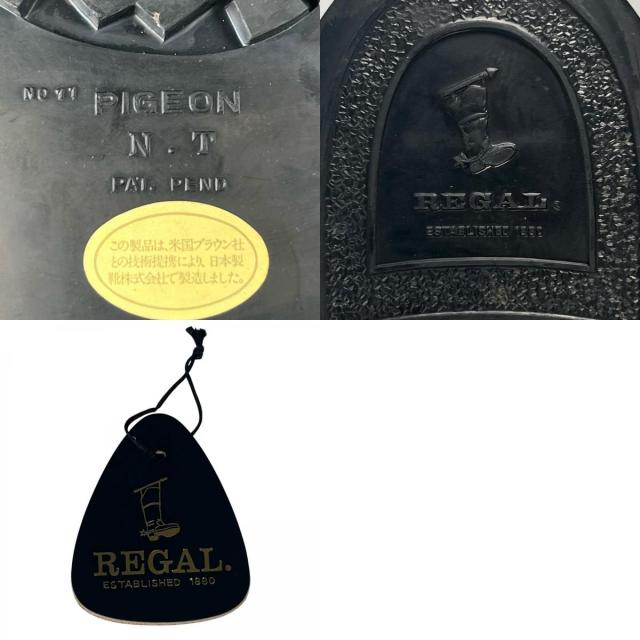 未使用品▲REGAL リーガル ウィングチップ フルブローグ レザーシューズ ドレスシューズ ブラック 24.5 日本製 メンズ_9