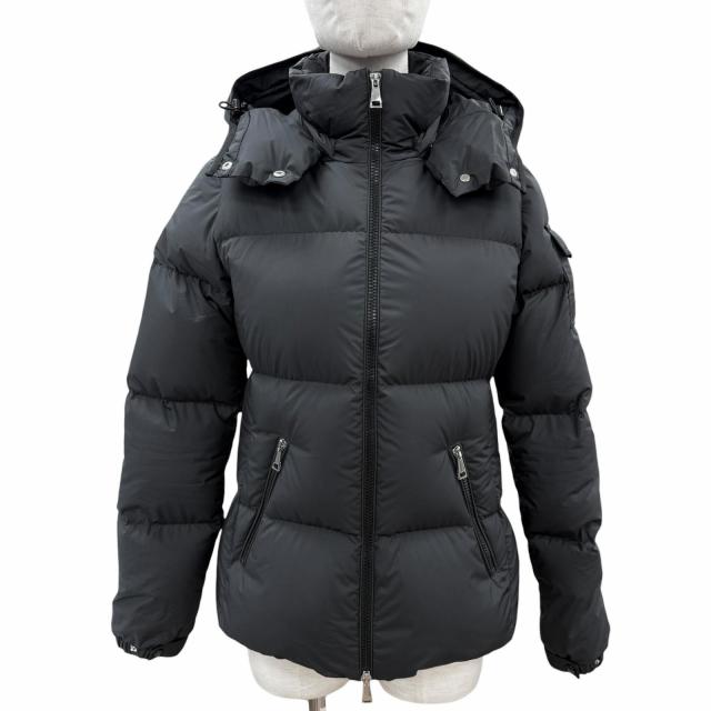 美品◇MONCLER モンクレール 24-25AW K20931A00101 FOURMINES ロゴワッペン フード付 ダウンジャケット ブラック 0 正規品 レディース