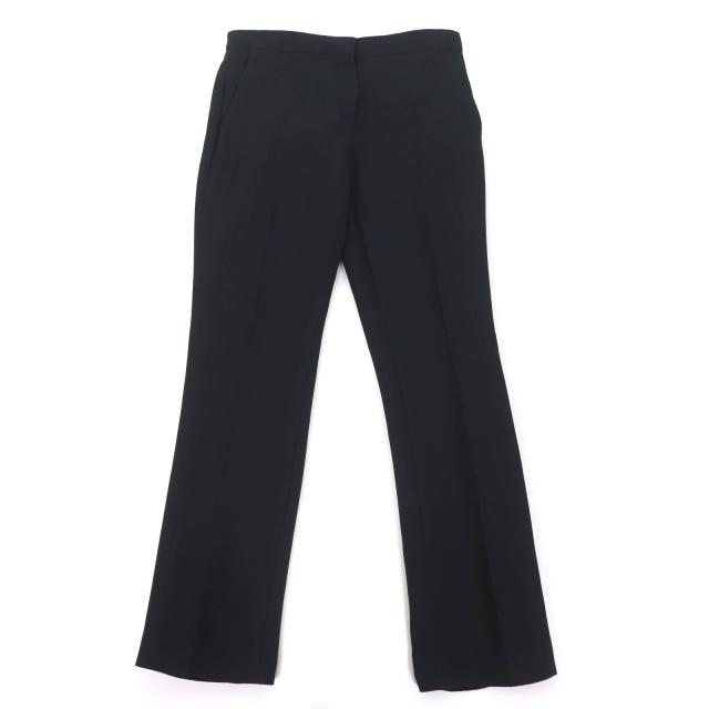 極美品☆Christian Dior クリスチャンディオール 8E21405A1166 ウール カシミヤ センタープレス パンツ ブラック 40 正規品 レディース