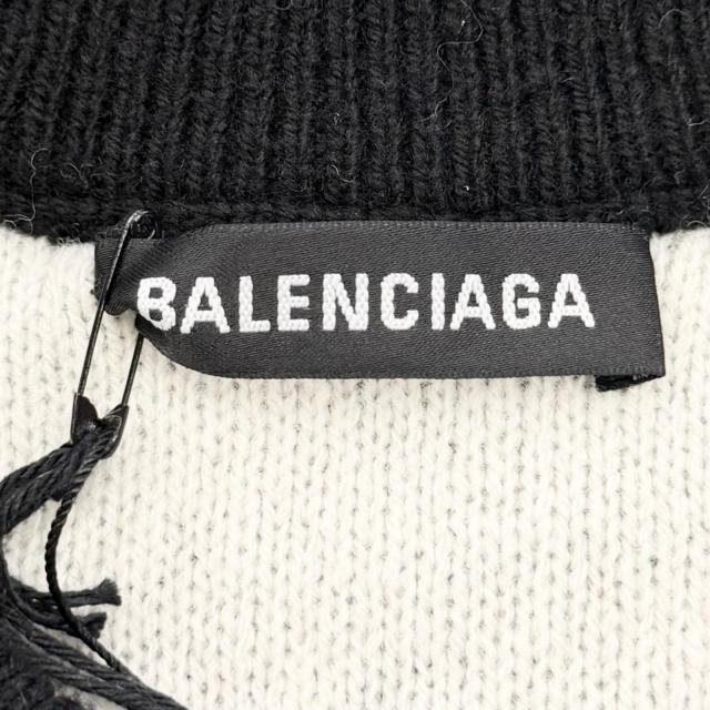 未使用品□BALENCIAGA バレンシアガ 21AW 648433 ロゴ総柄 クルーネック オールオーバーニット セーター ブラック M イタリア製 正規品_4