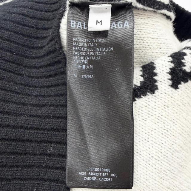 未使用品□BALENCIAGA バレンシアガ 21AW 648433 ロゴ総柄 クルーネック オールオーバーニット セーター ブラック M イタリア製 正規品_5
